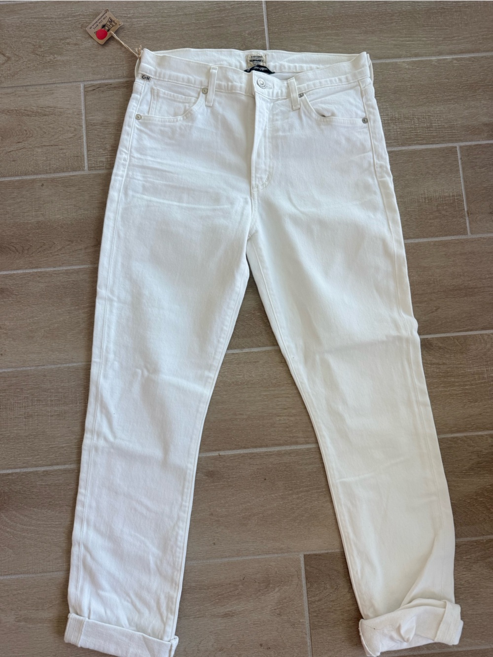 NWT Citizens of Humanity White Straight-Leg Jeans